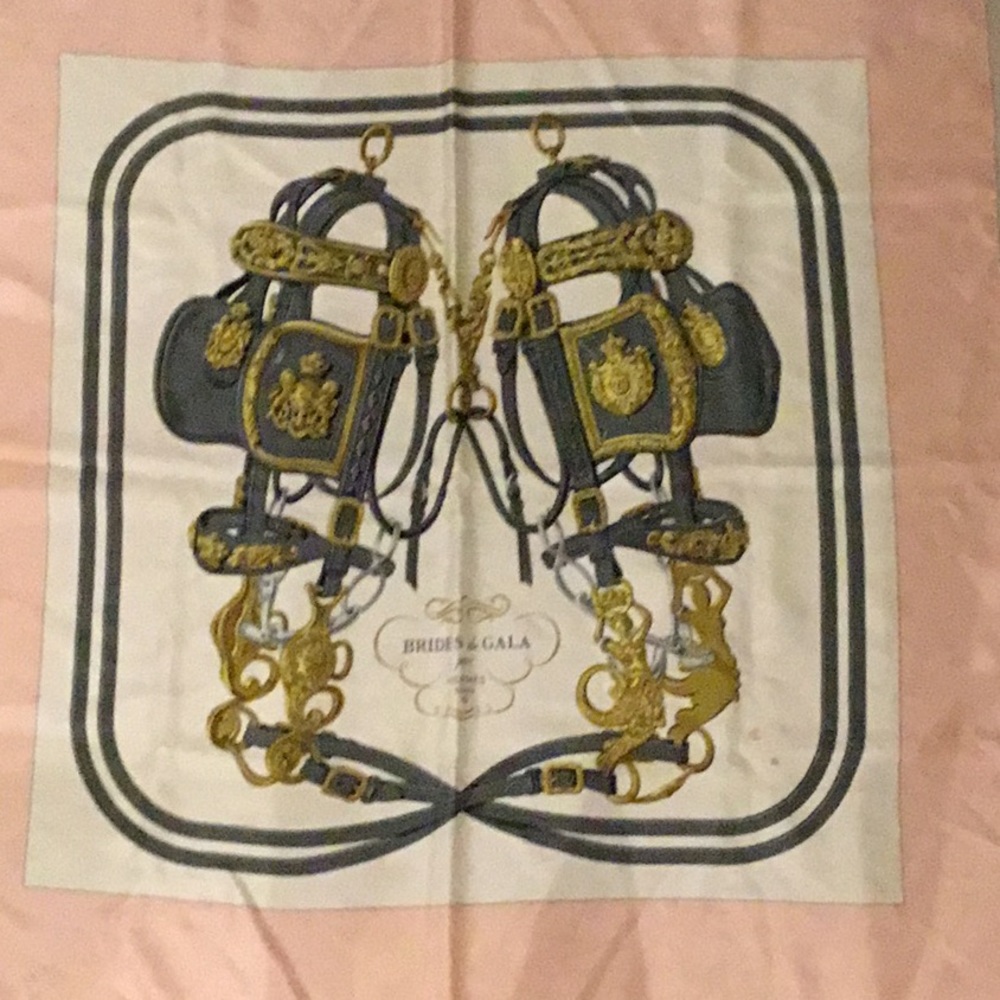 Hermès Brides de gala silk scarf in light pink